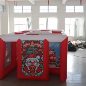 Commercial Inflatable Maze - Red White Christmas Open Beam - product view 5