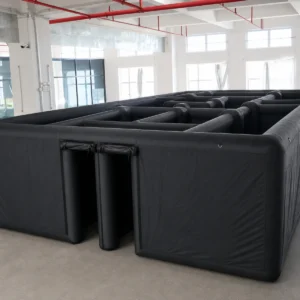 Commercial Inflatable Maze - Plain Black Open Top with Removable Cover - product view 1