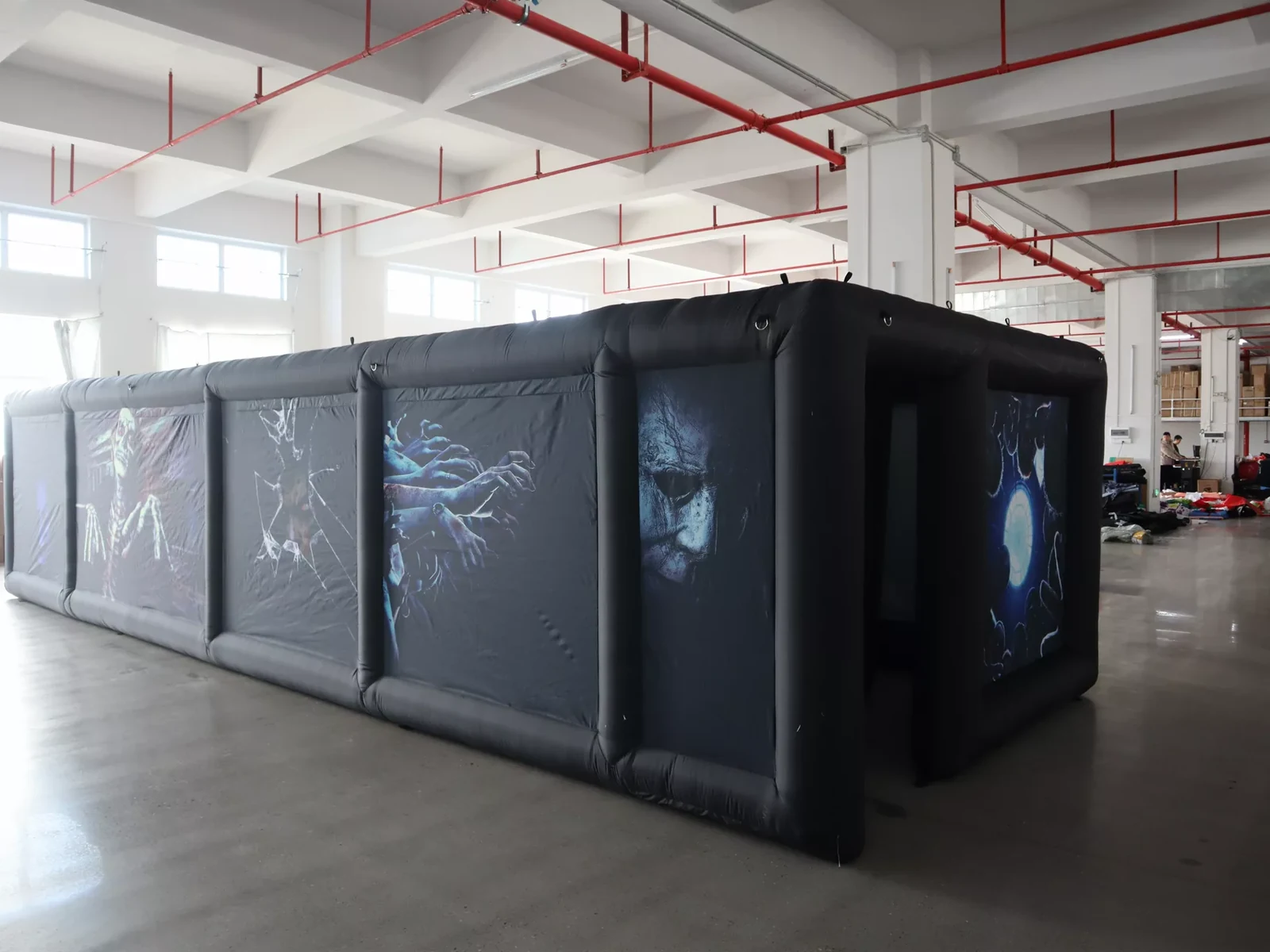 Commercial Inflatable Maze - Black Skeleton and Moon Halloween - product view 1
