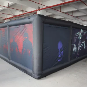 Commercial Inflatable Maze - Black Skeleton and Moon Halloween - product view 3