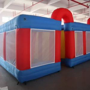 Commercial Inflatable Maze - Red Blue Mesh Double Arch - 7 x 7 x 2m - P053 - product view 1
