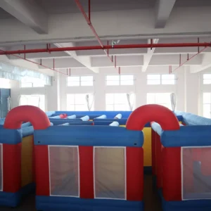 Commercial Inflatable Maze - Red Blue Mesh Double Arch - 7 x 7 x 2m - P053 - product view 2