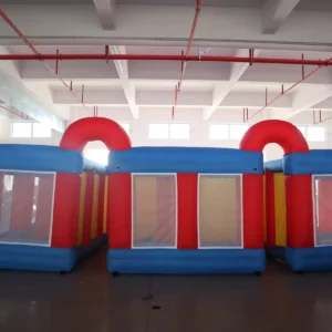 Commercial Inflatable Maze - Red Blue Mesh Double Arch - 7 x 7 x 2m - P053 - product view 3