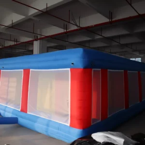Commercial Inflatable Maze - Red Blue Mesh Double Arch - 7 x 7 x 2m - P053 - product view 5