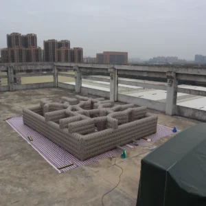Commercial Inflatable Maze - Brown Grey Low Wall Route - product view 4