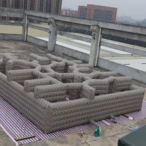Commercial Inflatable Maze - Brown Grey Low Wall Route - product view 1