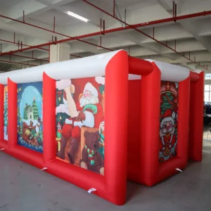 Commercial Inflatable Maze - Red White Christmas Open Top - product view 4