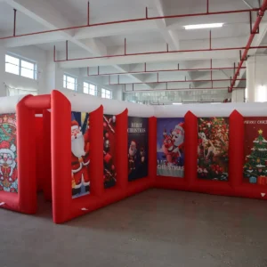 Commercial Inflatable Maze - Red White Christmas Open Top - product view 3