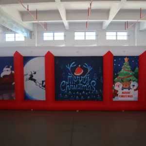 Commercial Inflatable Maze - Red White Christmas Open Top - product view 5