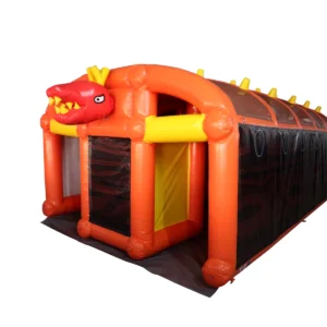Commercial Inflatable Maze - Orange Dragon Barrel Roof Corridor - product view 5