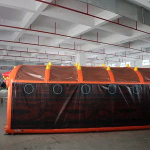 Commercial Inflatable Maze - Orange Dragon Barrel Roof Corridor - product view 3