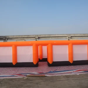 Commercial Inflatable Maze - Orange White Mesh Open Top Route - product view 4