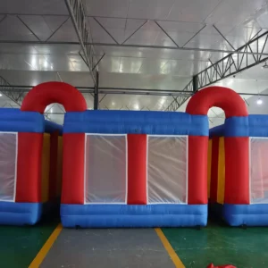 Commercial Inflatable Maze - Red Blue Mesh Double Arch - 7 x 7 x 2m - P059 - product view 2