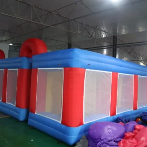 Commercial Inflatable Maze - Red Blue Mesh Double Arch - 7 x 7 x 2m - P059 - product view 1