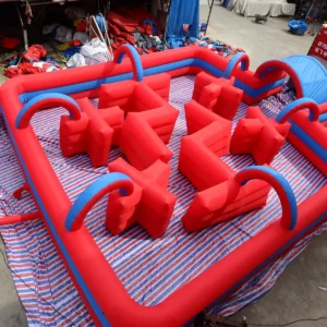 Commercial Inflatable Maze - Red Blue Open Top Arch Route - product view 2