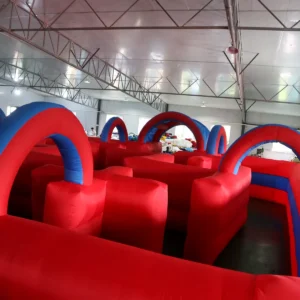 Commercial Inflatable Maze - Red Blue Open Top Arch Route - product view 5