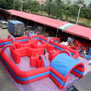 Commercial Inflatable Maze - Red Blue Open Top Arch Route - product view 1