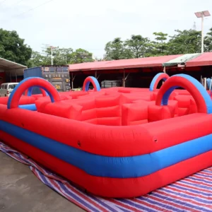 Commercial Inflatable Maze - Red Blue Open Top Arch Route - product view 3