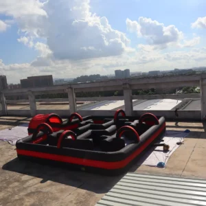 Commercial Inflatable Maze - Black Red Open Top Arch Route - product view 2