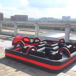 Commercial Inflatable Maze - Black Red Open Top Arch Route - product view 1