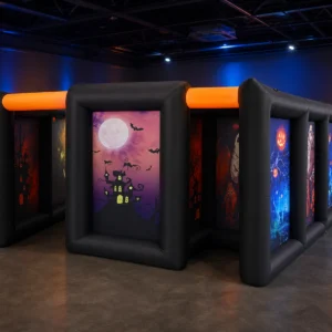 Commercial Inflatable Maze - Black Halloween Dual Passage Open Top - product view 3
