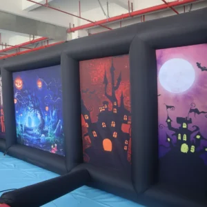Commercial Inflatable Maze - Black Halloween Dual Passage Open Top - product view 5