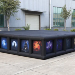 Commercial Inflatable Maze - Black Halloween Low Wall with Removable Cover - product view 3