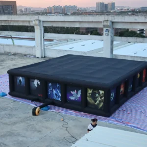Commercial Inflatable Maze - Black Halloween Low Wall with Removable Cover - product view 4