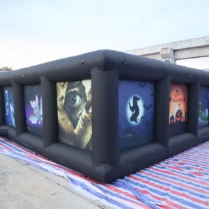 Commercial Inflatable Maze - Black Halloween Low Wall with Removable Cover - product view 5