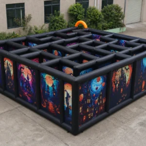 Commercial Inflatable Maze - Printed Halloween Open Top Route - product view 1