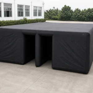 Commercial Inflatable Maze - Plain Black Fully Covered Dual Passage - product view 1