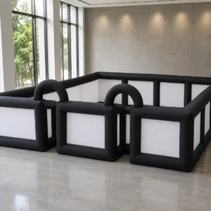 Commercial Inflatable Maze - Black White Mesh Open Top Dual Arch - product view 3