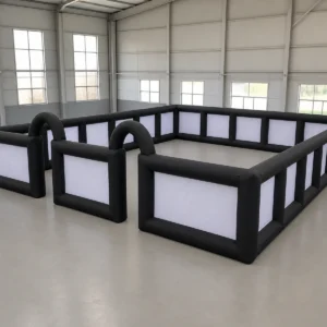 Commercial Inflatable Maze - Black White Mesh Open Top Dual Arch - product view 1
