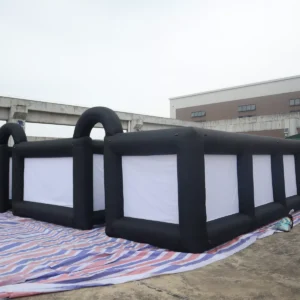 Commercial Inflatable Maze - Black White Mesh Open Top Dual Arch - product view 4
