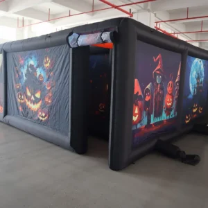 Commercial Inflatable Maze - Black Halloween Covered Corridor - product view 3