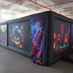 Commercial Inflatable Maze - Black Halloween Covered Corridor - product view 6