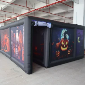 Commercial Inflatable Maze - Black Halloween Covered Corridor - product view 1