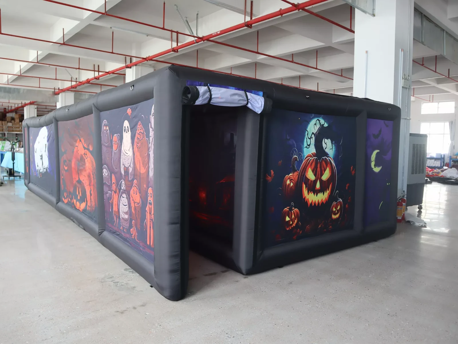Commercial Inflatable Maze - Black Halloween Covered Corridor - product view 1