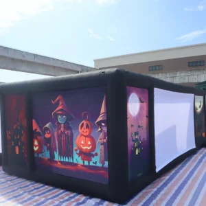 Commercial Inflatable Maze - Black Halloween Mesh with Removable Cover - product view 2