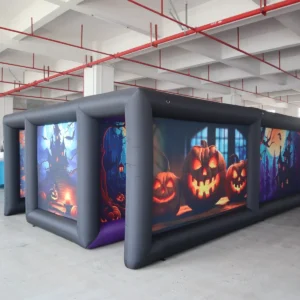 Commercial Inflatable Maze - Black Purple Halloween Open Top Corridor - product view 3