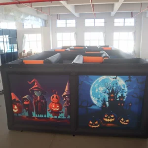 Commercial Inflatable Maze - Black Purple Halloween Open Top Corridor - product view 4