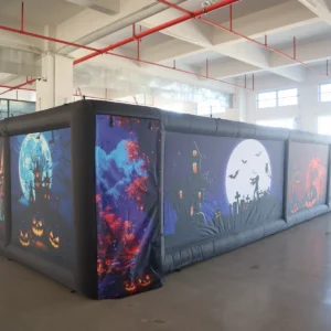 Commercial Inflatable Maze - Black Purple Halloween Open Top Corridor - product view 5
