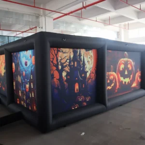 Commercial Inflatable Maze - Black Purple Halloween Open Top Corridor - product view 6