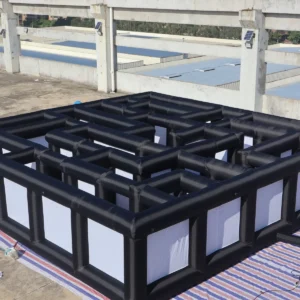 Commercial Inflatable Maze - Black White Mesh Open Top Dual Passage - product view 1