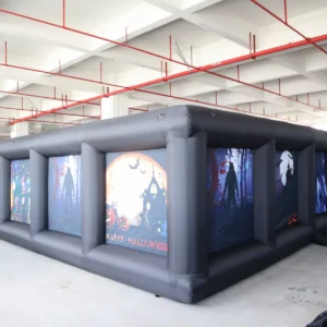 Commercial Inflatable Maze - Black Halloween Open Top Dual Passage - product view 3