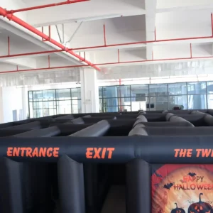 Commercial Inflatable Maze - Black Halloween Open Top Dual Passage - product view 2
