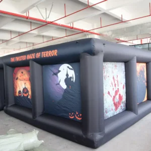 Commercial Inflatable Maze - Black Halloween Open Top Dual Passage - product view 1