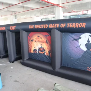 Commercial Inflatable Maze - Black Halloween Open Top Dual Passage - product view 4