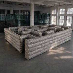 Commercial Inflatable Maze - Gray Digital Camouflage Open Top - product view 1