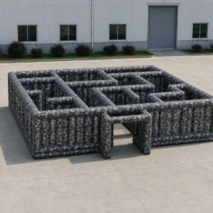 Commercial Inflatable Maze - Black Gray Digital Camouflage Open Top - product view 3